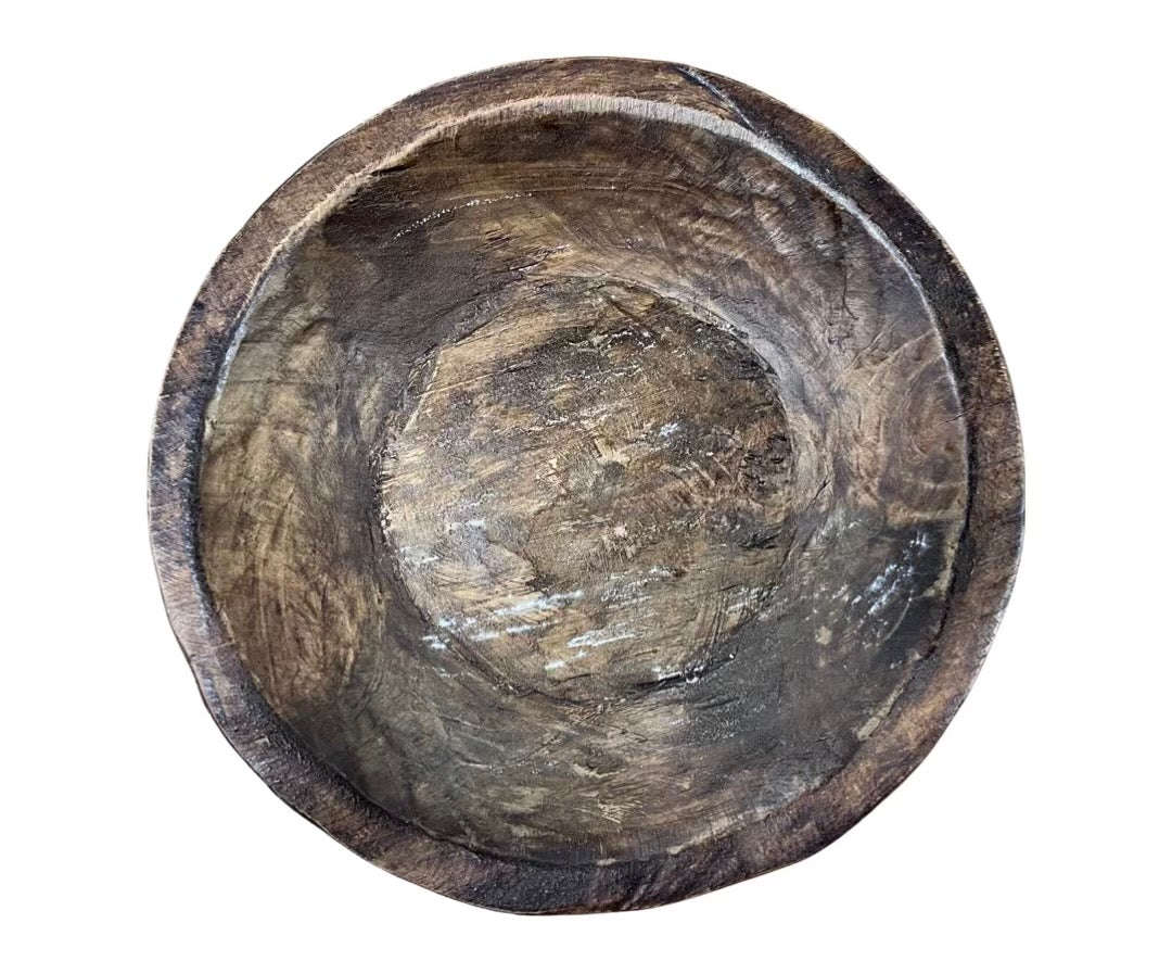 Large Wooden Round Bowl
