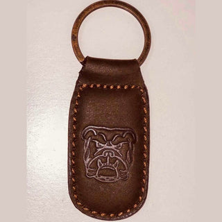 Bulldog Leather Keychain