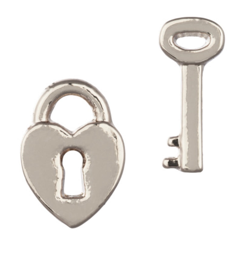Silver Lock & Key Earrings