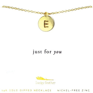 Gold Letter Disc Necklace
