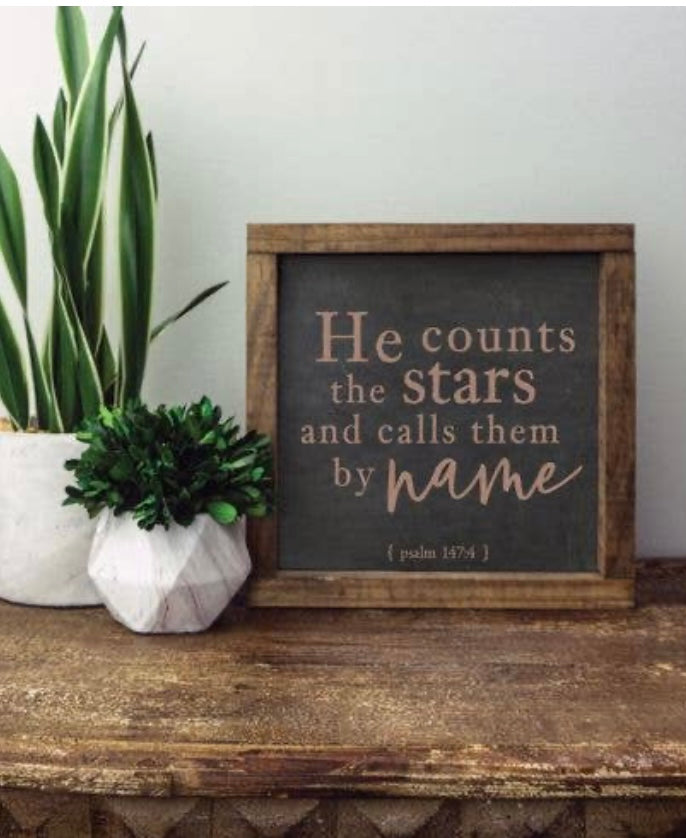 He Counts 8x8 Wood Sign