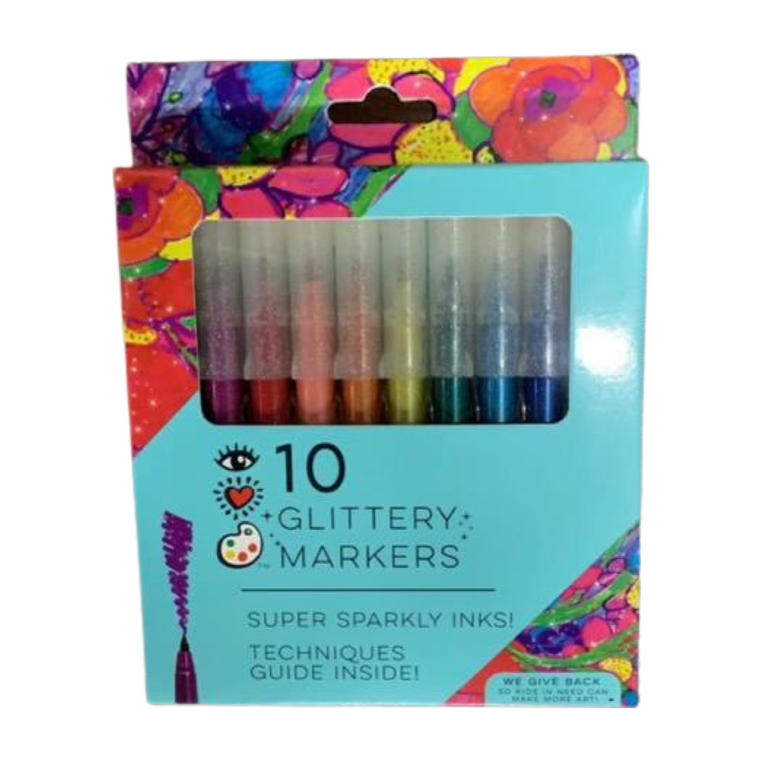 10 glittery markers