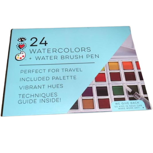 24 water colors & brush pen set