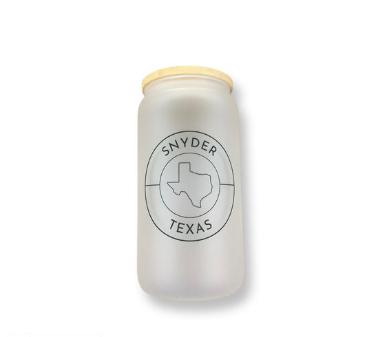 Snyder Texas Frosted Glass Iced Coffee Tumbler