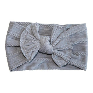 gray cable knit head wrap