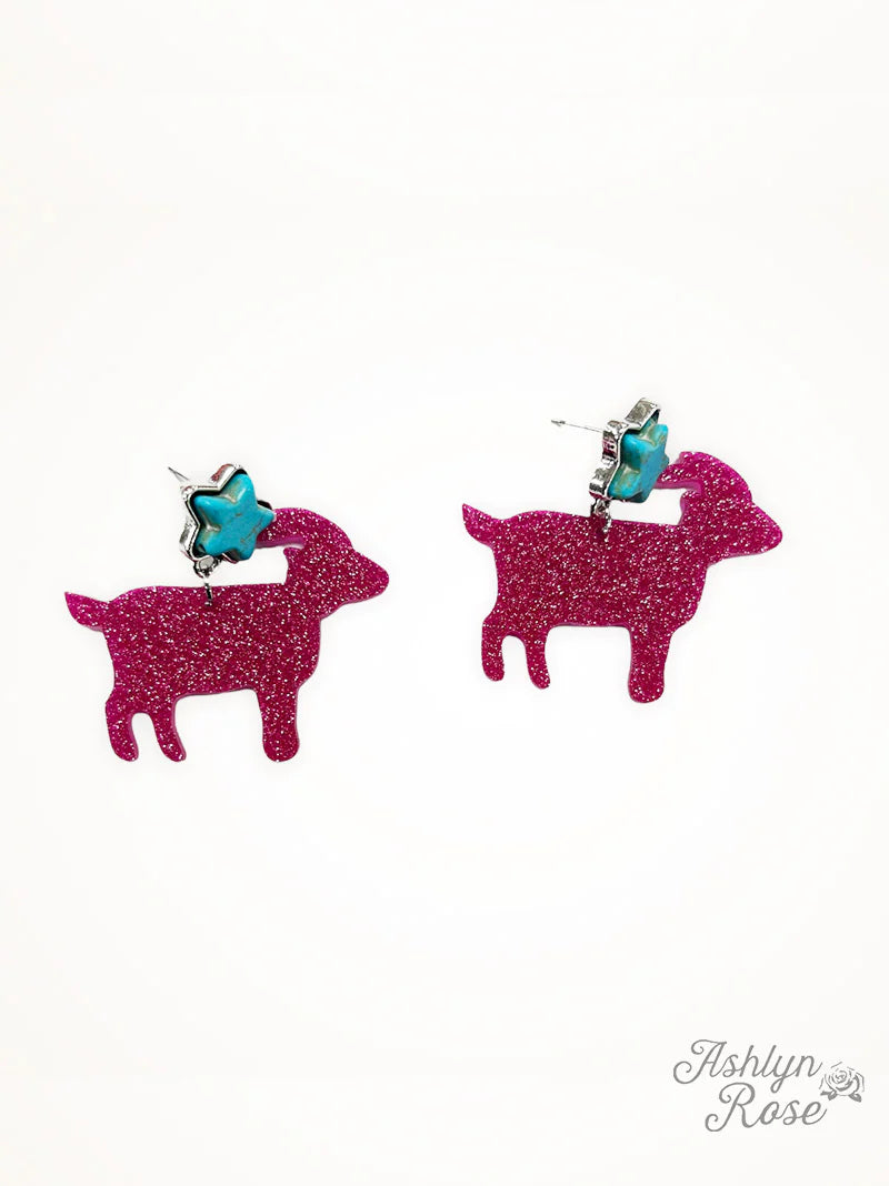 Lamb earrings pink