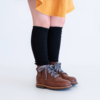 Little Stocking Co. Children's Socks Black Cable Knit Knee High Socks