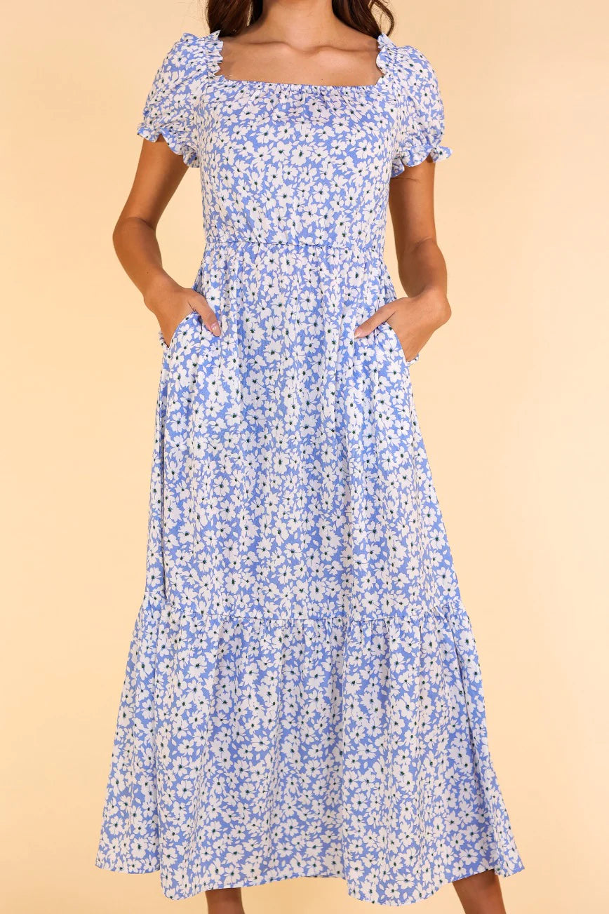 blue floral maxi dress