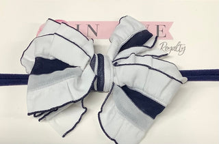 Mini Ruffled Navy Headband