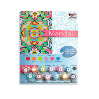Paint the Town by Numbers Arts & Crafts Meditation Mandala Paint by Number Kit 8”x10”