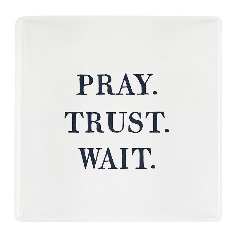 pray trust wait lucite block