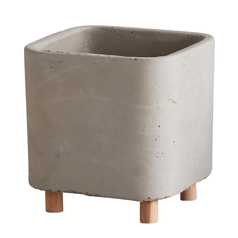 Square pot with legs