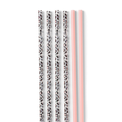 Swig Luxy Leopard & Blush Straw Set